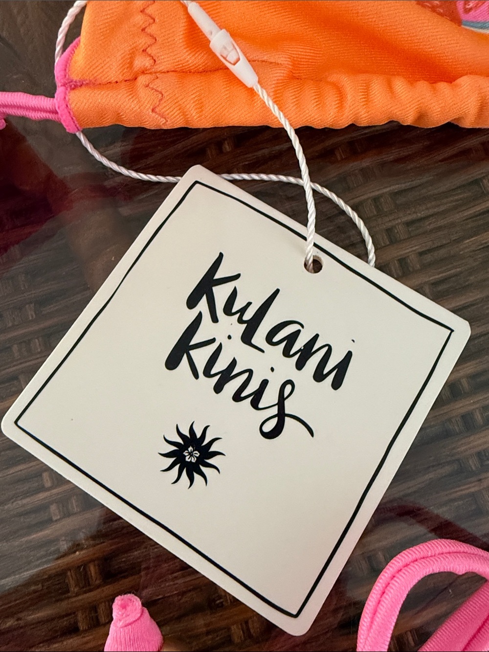 Kulani Kinis Pink & Orange Triangle Bikini Top - Picture 3 of 3